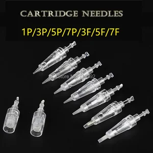 Патроны для перманентного макияжа, стерилизованные иглы для татуажа бровей и губ, 50 шт.