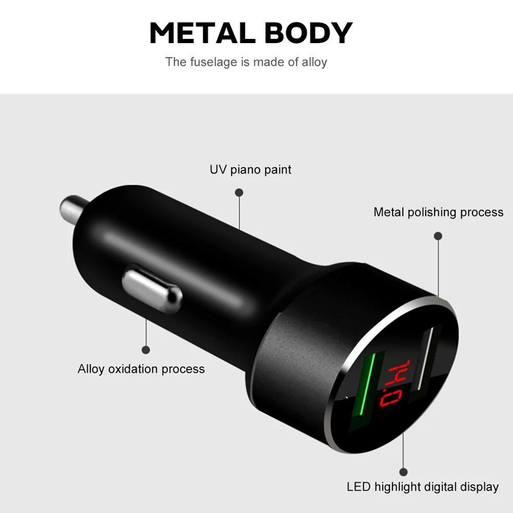 QC3.0 двойной USB автомобильный прикуриватель зарядное устройство для телефона разветвитель гнездо адаптер 2.4A СВЕТОДИОДНЫЙ монитор напряжения Авто Автомобильный USB Разъем конвертер