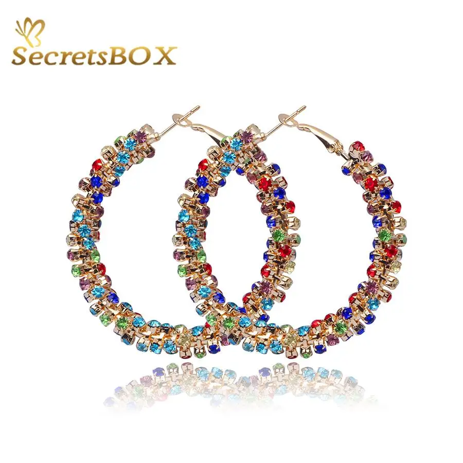 Crystal Hoop Earrings for Women 2015 Brincos Ouro Luxury Gold Plated Earring Pendiente Rhinestone Fashion Jewelry Bijuteria|earring stars|earrings