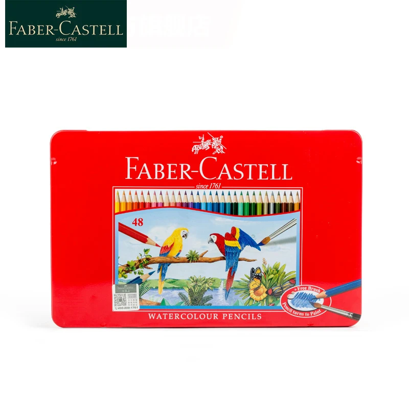 Набор цветных карандашей Faber Castell 24/36/48/60/72 цветов красная железная коробка