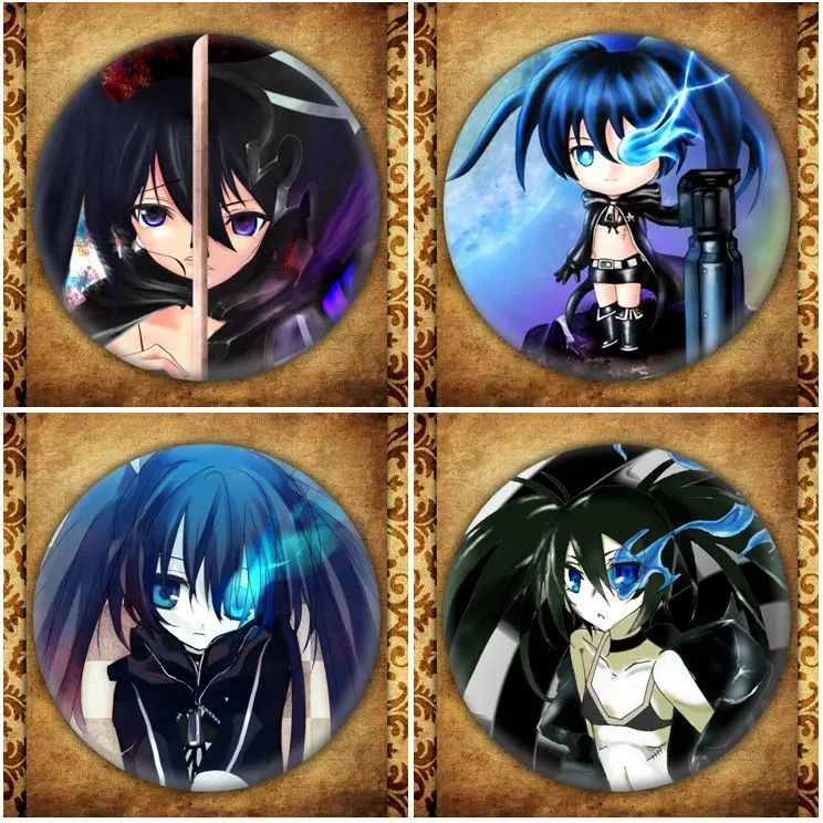 Короткая футболка с героями из японского аниме BLACK ROCK SHOOTER бейдж дисплеем модные