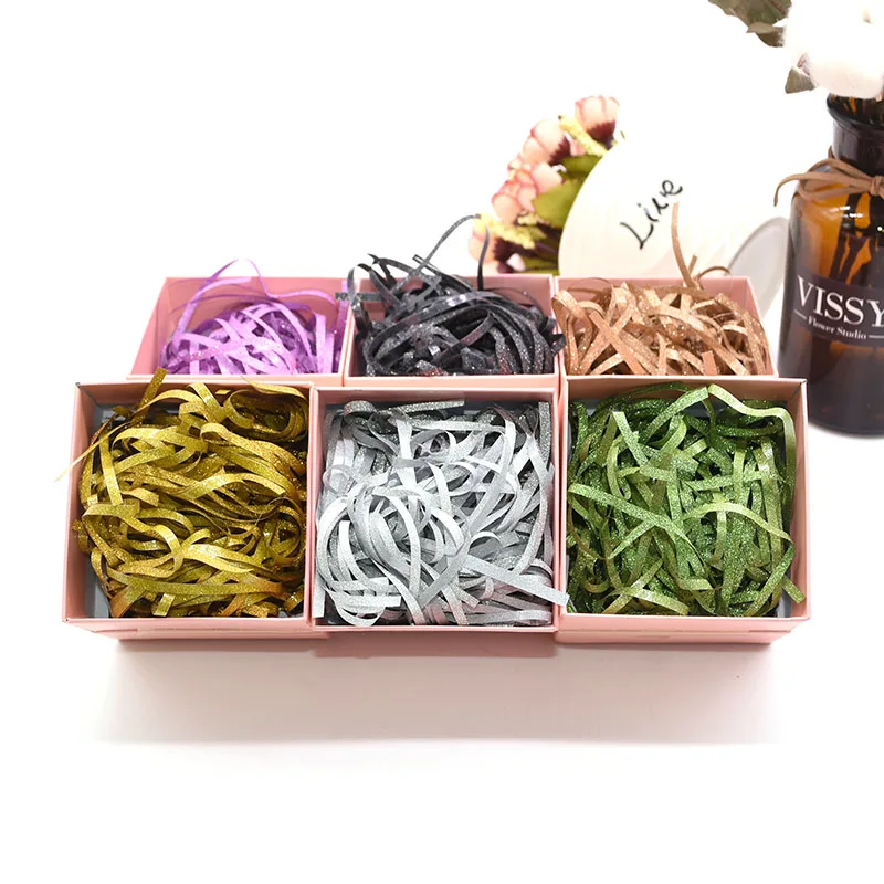 20g/50g Colorful Shredded Paper Strips Foil Raffia Tissue Gift Box Hampers Filler Wedding Shower Party Decoratio Glitter Ribbon | Дом и сад