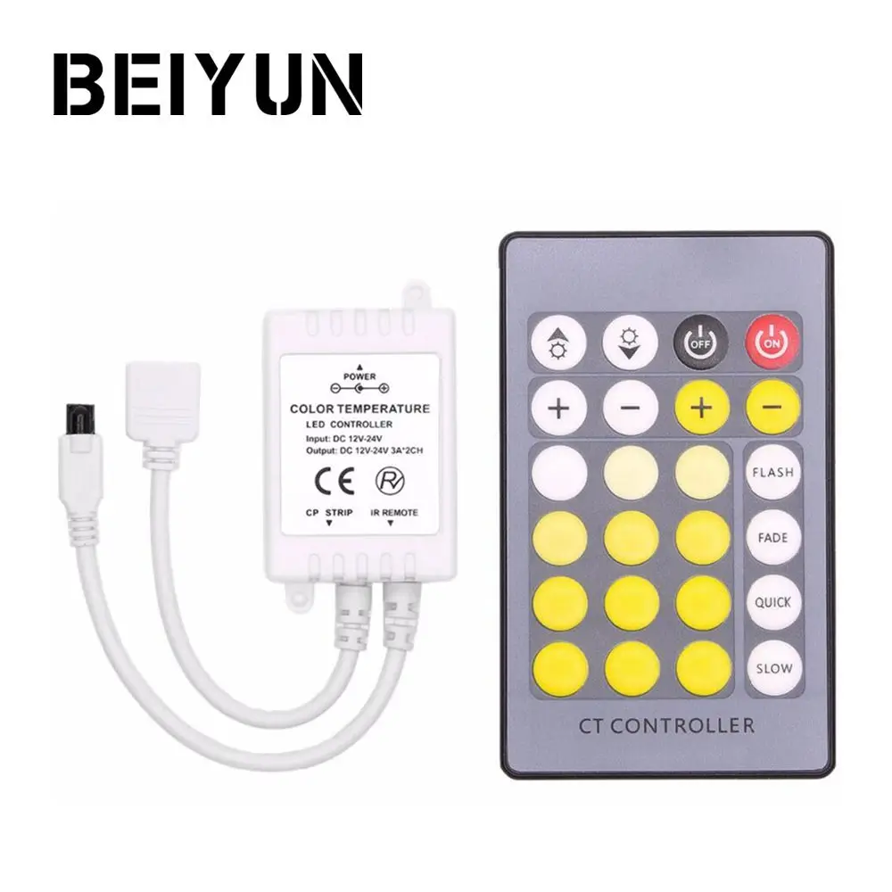 DC 12V 24V контроллер цветовой температуры IR 24Key 4Pins пульт дистанционного управления