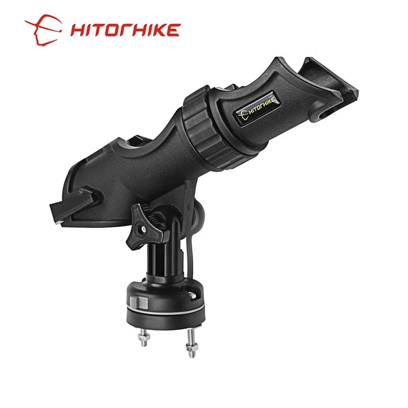 Kayak Rod Holder Side Rail Installation or Directly Installed on Kayak & Boat Fishing Pole Rod Holder Propene polymer Black