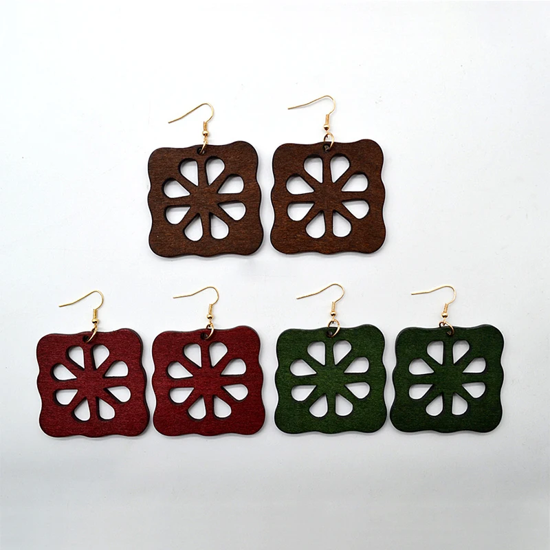 YULUCH 2018 Fashionable Women Chinese Handmade Quartet Hollow Orange Meat Wooden Pendant Jewelry Earrings Accessories Gifts | Украшения и