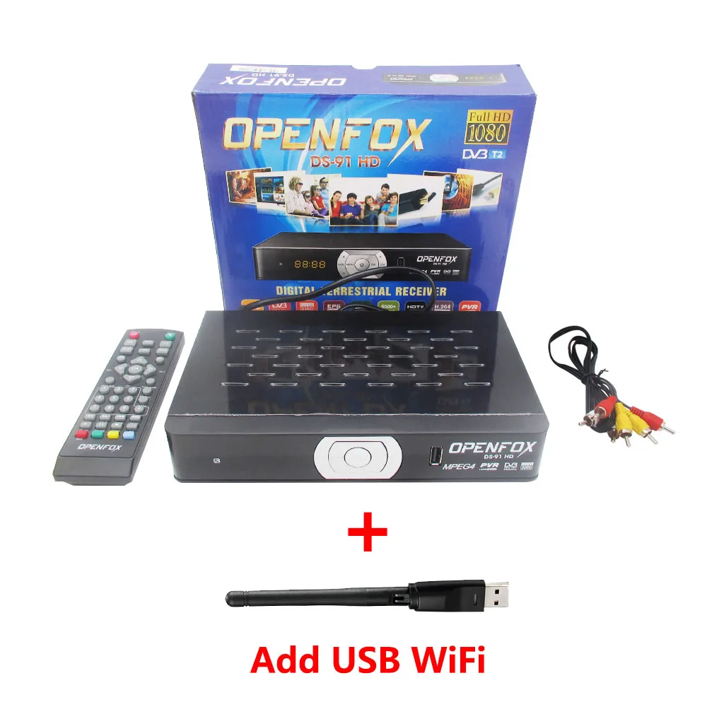 add RT5370 USB WiFi OPENFOX DVB-T2 цифровой наземный ТВ приемник MPEG4 H.264 DVB-T ТВ-тюнер 1080P HD приемник Поддержка USB Wi-Fi Youtube для Европы - Цвет: add RT5370 USB WiFi