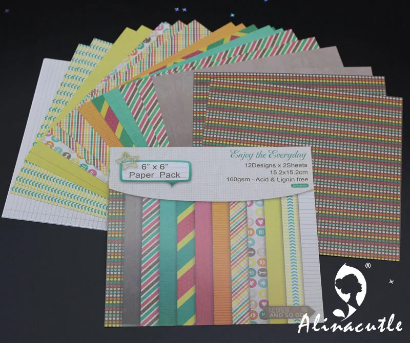 AlinaCraft 24 листа бумаги с узором 6 &quotx 6&quot enojy каждый день Скрапбукинг бумажный пакет