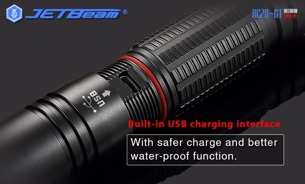 Jetbeam BC20-GT 1080 люменов Cree XP-L HI светодиодный маленький и портативный, со встроенным usb-портом наружный фонарик