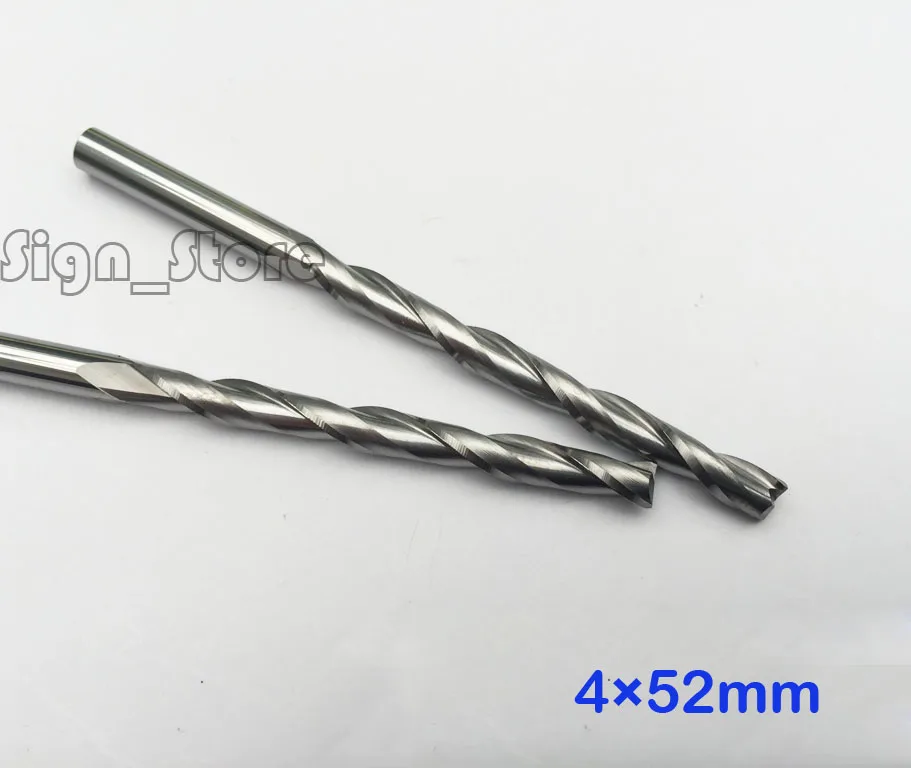 

Free Shipping 5pcs Carbide CNC Router Bit Two Flute Spiral End Mill Double Flute Milling Cutter Spiral PVC Cutter 4mm *52mm