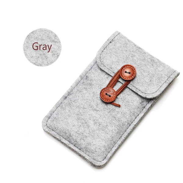 Gray Syhban мешок для iPhone X более 5,8 дюйма Чехол для iPhone 6 7 4,7 дюймов мобильного телефона сумки крышки В крышка из войлока шерсти кошелек - Цвет: Gray