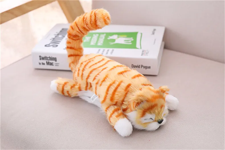 Забавная игрушка кошка 40 см имитация кота электрическая плюшевая кукла из