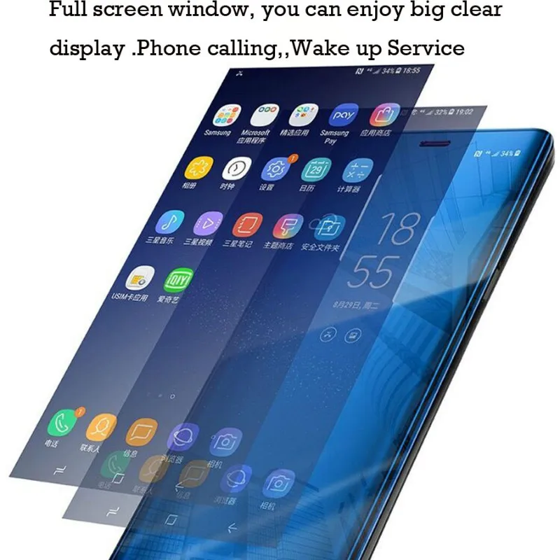 Shockproof Flip phone case Protection Anti finger print Smart View Cases For Xiaomi Mi 8 mi 6 redmi 5 Note pro Phone Cover |