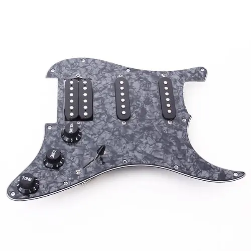 Электрогитара Pickguard звукосниматели загружены Prewired 11 Hole SSH черный жемчуг