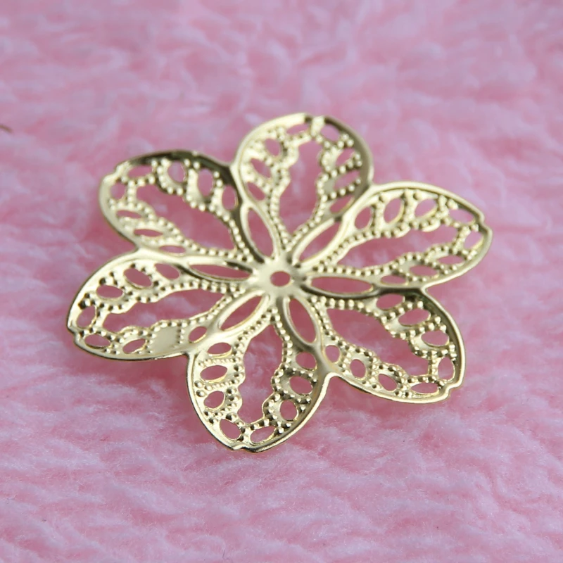 Golden Leaves Filigree Wraps Connectors Metal Decoration Art Crafts Connector For Jewelry Making DIY Accessories Charm Pendant | Украшения