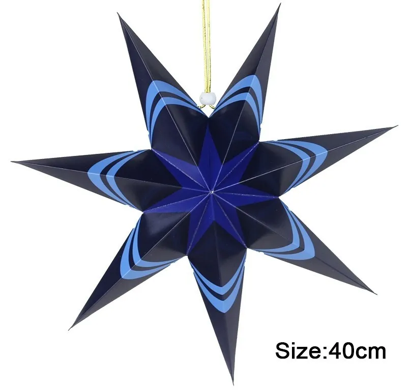 style 40cm 1pc Новинка, голубое вырезанное бумажное подвесное украшение в виде звезды и фонаря для рождества, свадьбы, дома, праздника, душевых декораций - Цвет: style 40cm 1pc