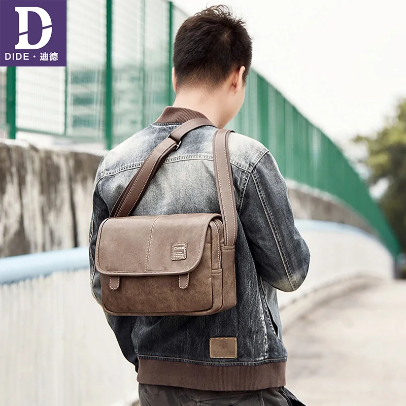 

DIDE 2019 Men's Messenger Bag Cover Waterproof Short Travel Bag Casual Crossbody Bags Small Male Shoulder Ipad Mini Bag