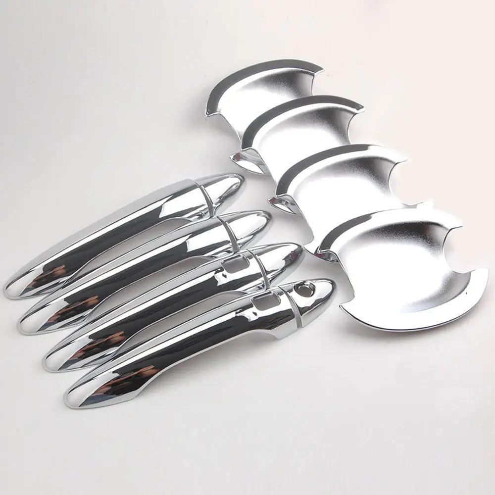 8 шт. хромированные покрытия для дверных ручек + 4 крышки чашек Tirm Стайлинг