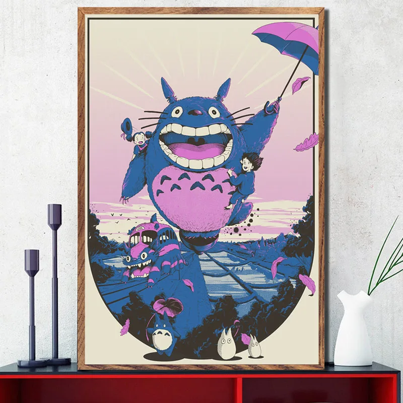 Постеры и принты Мой сосед Тоторо студия Ghibli Аниме Классический плакат с героями аниме стены художественное полотно живопись для домашнего декора
