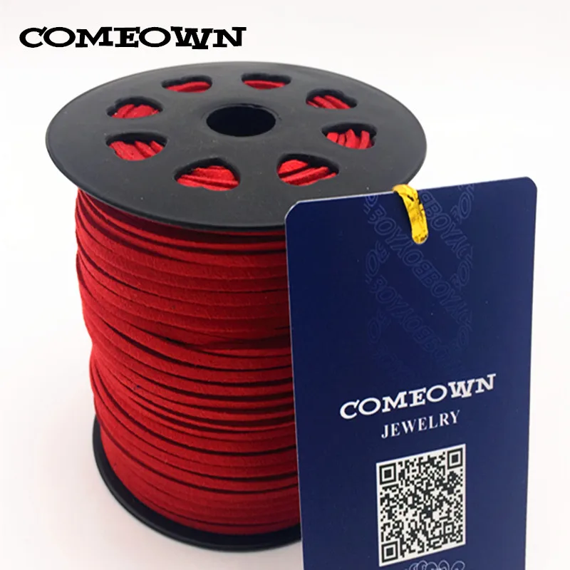 COMEOWN, 5 м, 3x1,5 мм, плоская искусственная замша, корейский бархат, кожа, шнур, веревка, кружевная нить для браслета, ожерелья, ювелирных изделий