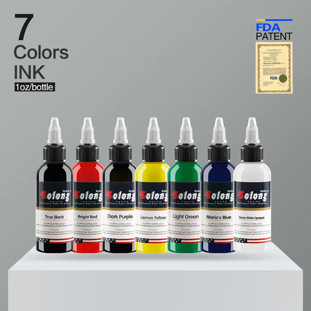 STIGMA Tattoo New design 7 Basic Colors Ink Set Pigment Kit 1oz (30ml) Professional Supply for TI302-3 | Красота и здоровье