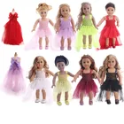 Кукольная одежда 8 цветов кукольные Платья для девочек 18 дюймов и 43 см для ухода за ребенком для мам Кукольное свадебное платье аксессуары для куклы