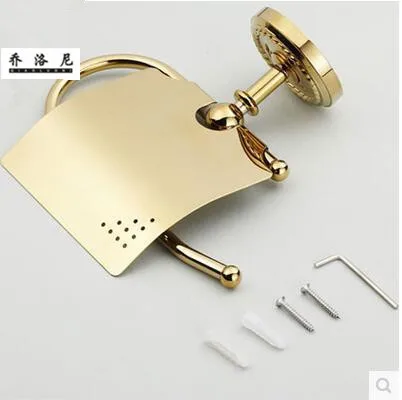 

Copper gold European gold-plated toilet paper holder paper towel holder paper roll holder
