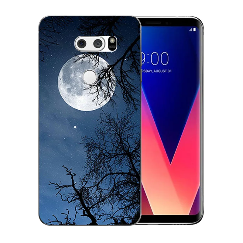 Чехол для телефона LG V30 Space Moon Pattern Прозрачный Силиконовый ТПУ H930 H930DS H933 H931 H932 VS996