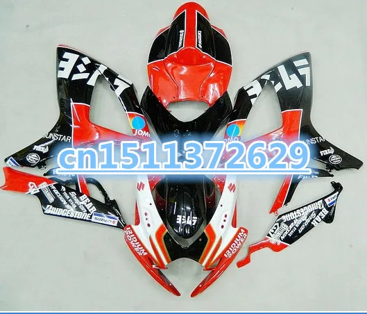 

Обтекатели ABS для K6 06 07 A GSXR600 750, красные/черные Φ GSXR 600 750 2006 2007 новые K6 обтекатели-Dor для SUZUKI D