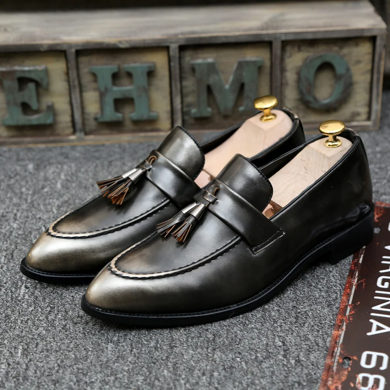 WOLF WHO Classic Men Shoes Breathable Comfortable Men Loafers Luxury Brand Men Dress Shoes For Wedding Dating Men's Flats X-199