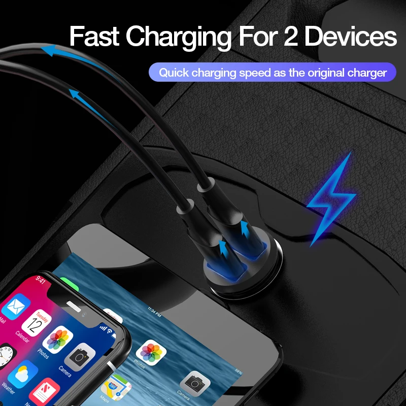 Posugear Mini USB Автомобильное зарядное устройство для мобильного телефона планшета GPS