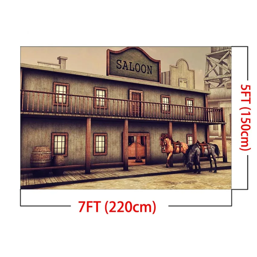 

Vinyl Wild West Saloon newborn children Photography Backdrops Cowboy Party Background for Photo Booth Printing Backdrop