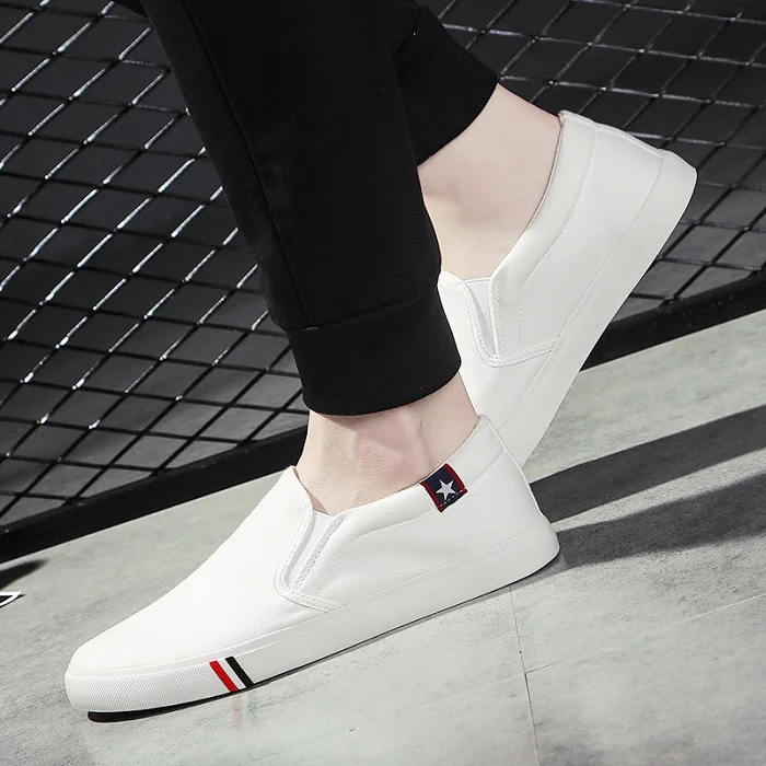 

American Made Men Canvas Shoes Slip on Male Loafers Summer Men Casual Shoes Flat Brand Shoes Drop Shipping