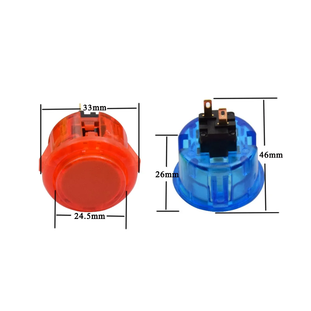 Новейшая 30 мм Прозрачная Круглая аркадная Кнопка клонирования Sanwa для DIY