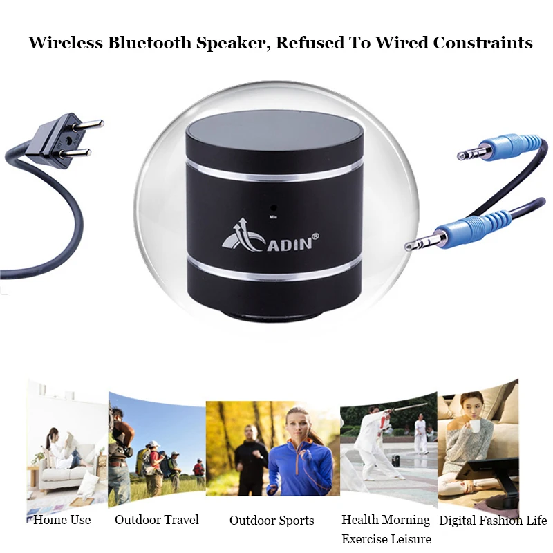 ADIN мини металлический 10 Вт Bluetooth вибрирующий динамик Громкая связь звонки NFC HIFI беспроводной сабвуфер 360 стерео бас телефон акустическая система для ПК