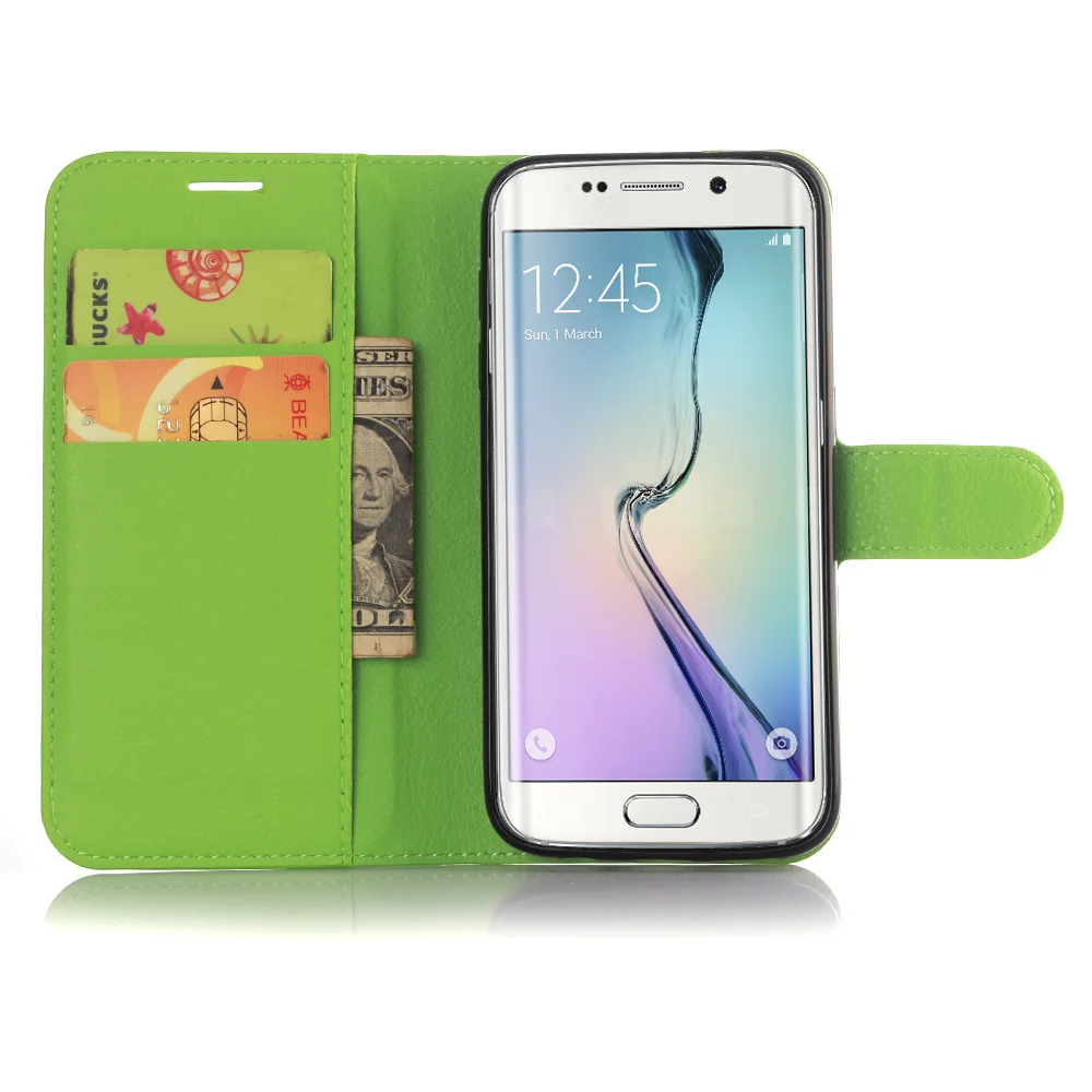 Для Samsung Galaxy S7 Edge S6 J3 J5 J7 A5 A3 A7 2016 Grand Prime S5 роскошный Флип PU личи кожаный бумажник с
