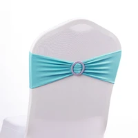 free shipping 100pcs pack teal green banquet chair band wedding chair sashes spandex lycra stretch chair band with buckle