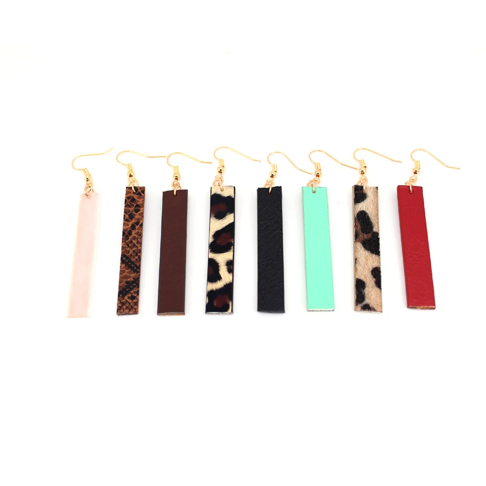 

hzew hot sale Colors earrings PU Leather simple earring for women gift