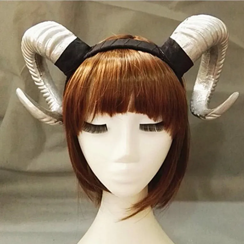 Silver Ручной работы: бараний рог оголовье Косплэй реквизит Hairband демон зла Головные Уборы Хэллоуин Готическая Лолита Хэллоуин Cos Головные уборы Подарок - Цвет: Silver
