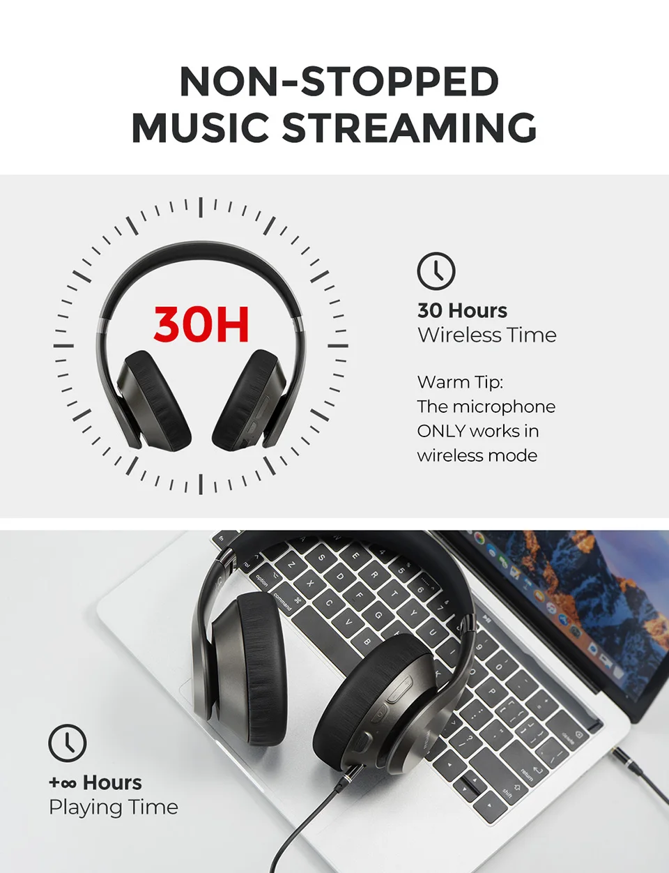 Mpow H20 Bluetooth наушники беспроводные наушники с HiFi глубоким басом шумоподавления микрофон гарнитура с 30 ч Время воспроизведения для IPhone 11