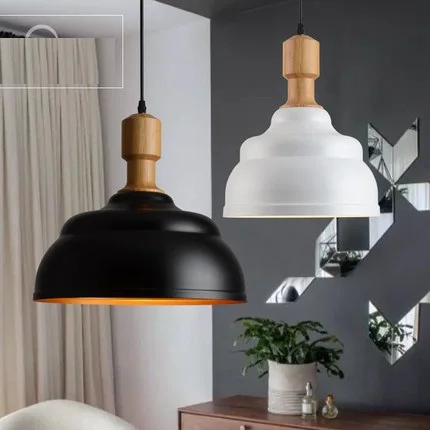 Простой светодиодный деревянный подвесной светильник современный потолочный в