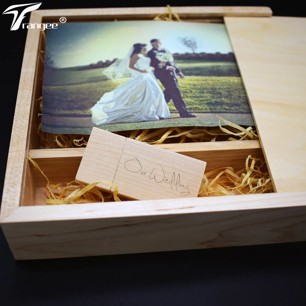 Деревянный USB флеш-накопитель с большой коробкой 4 ГБ 8 16 32 2 0 бесплатный