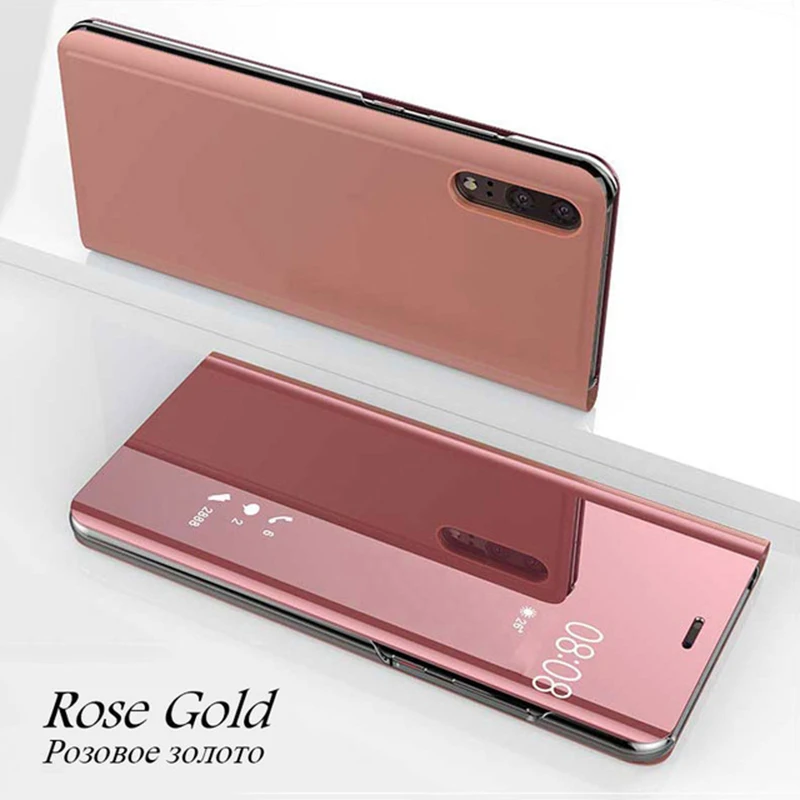 50 шт. прозрачный умный зеркальный флип чехол для Huawei P40 Pro P30 P20 Mate 30 20 X Lite Nova 6 SE 5 5i P