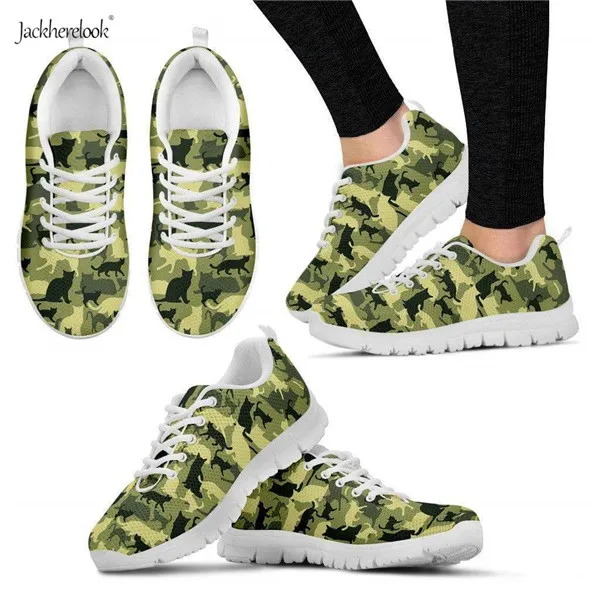 HM10010AQ Jackherelook/Женская легкая Вулканизированная обувь; модные камуфляжные кроссовки с котом; Женская дышащая повседневная обувь из сетчатого материала - Цвет: HM10010AQ
