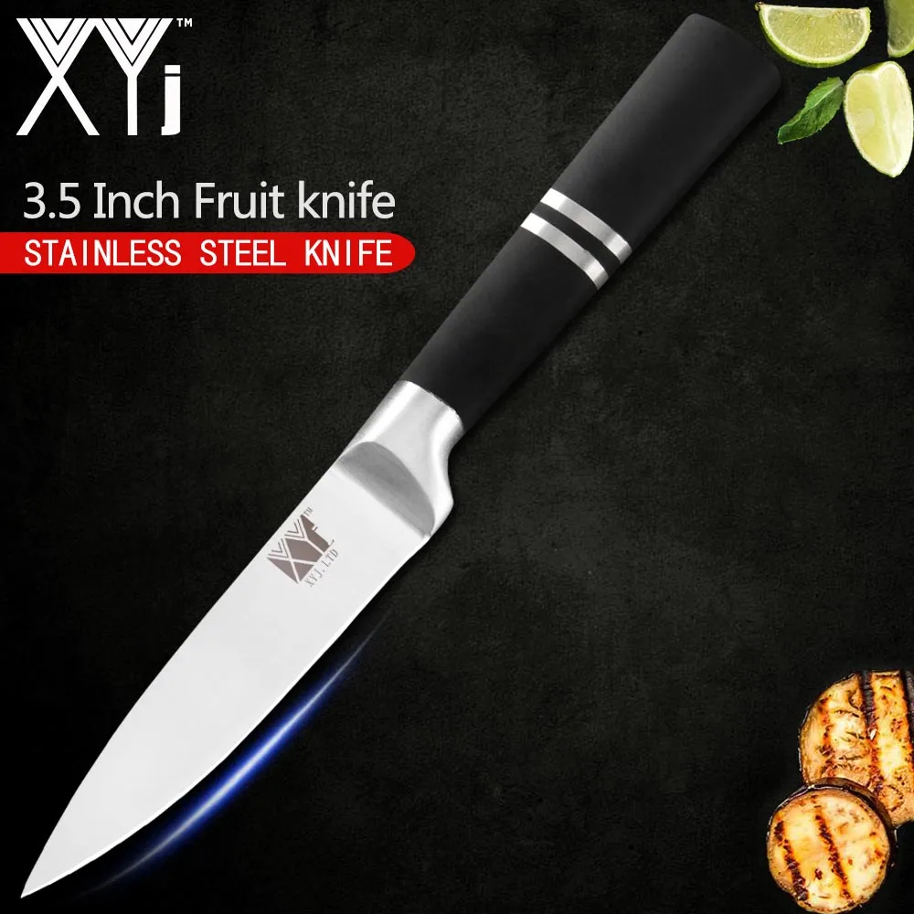 3.5 inch paring XYj немецкий набор ножей из нержавеющей стали 3Cr13 высокотвердое острое лезвие с черной ручкой нож для приготовления пищи для суши сашими набор ножей - Цвет: 3.5 inch paring