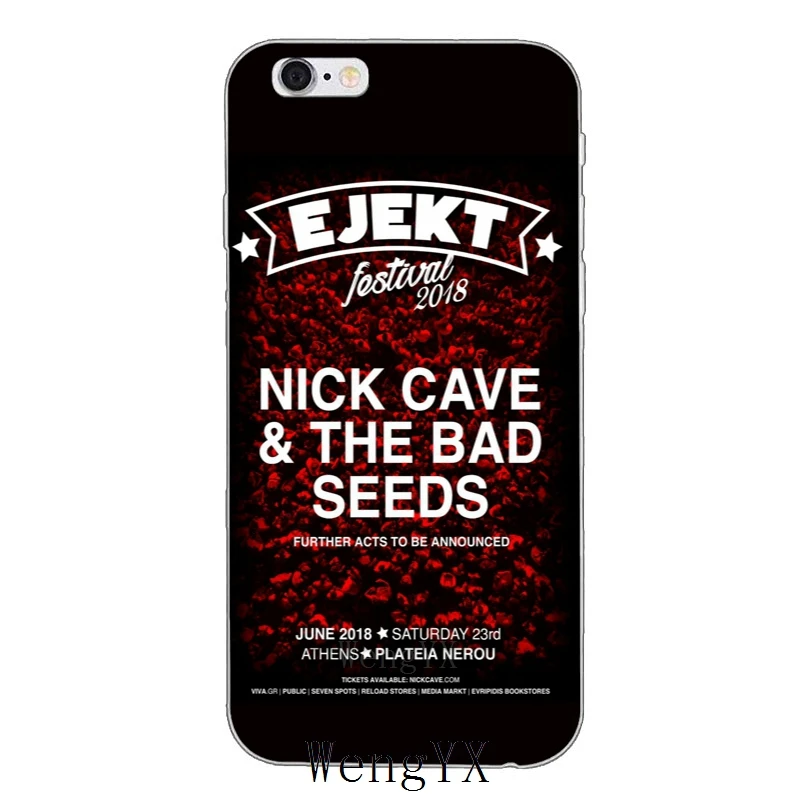 Ник Кейв и Bad Seeds прозрачный мягкий тонкий чехол из силикона мягкий чехол для iPhone X, 8, 8 plus, 7, 7 plus, 6 6s плюс 5 5S 5c SE 4 4S - Цвет: BadSeedsA02