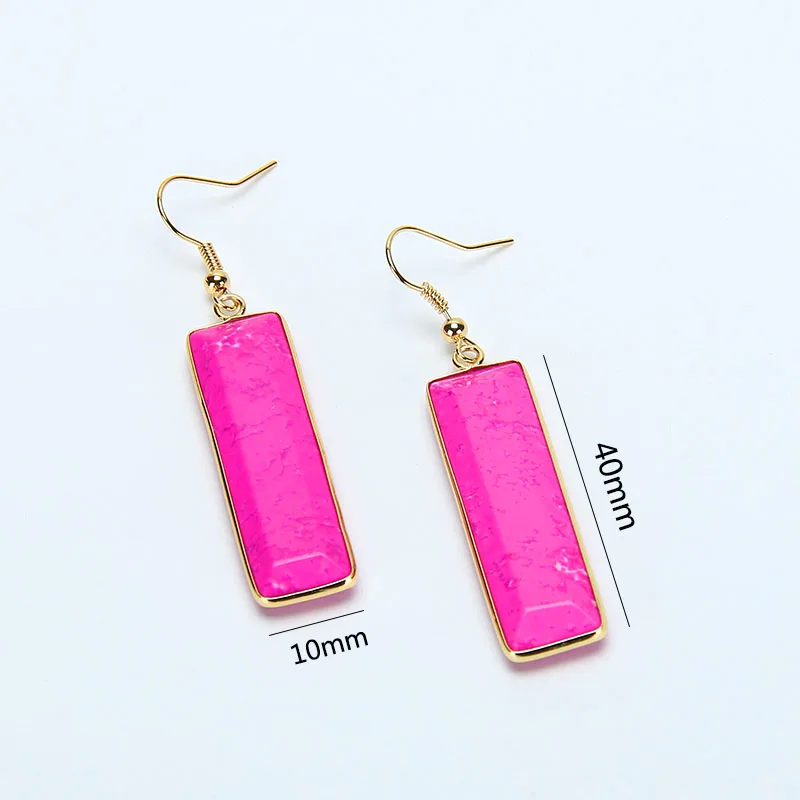 2017 новая мода натуральный камень кварц Кристалл длинные серьги для женщин