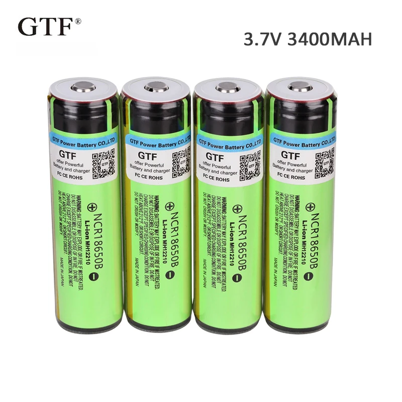 GTF 3400 мАч 100% оригинальный NCR18650B 3 7 V 18650 Батарея Перезаряжаемые литий ионные
