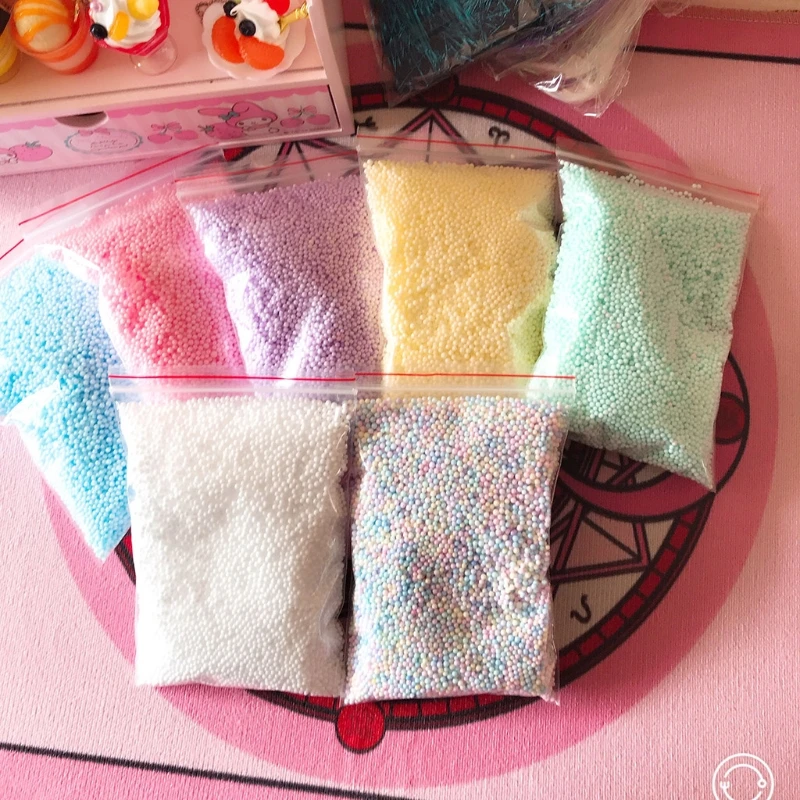 

Warm Color Snow Mud Particles Accessories Tiny Foam Beads Slime Balls Supplies
