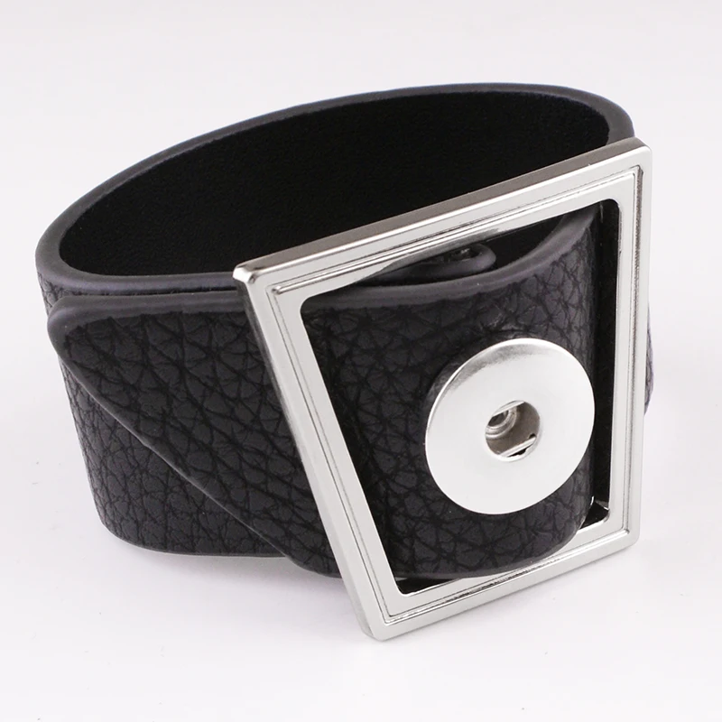 fashion DIY 18mm PU leather Snap button jewelry bracelet GIRLS Women BR2305 | Украшения и аксессуары