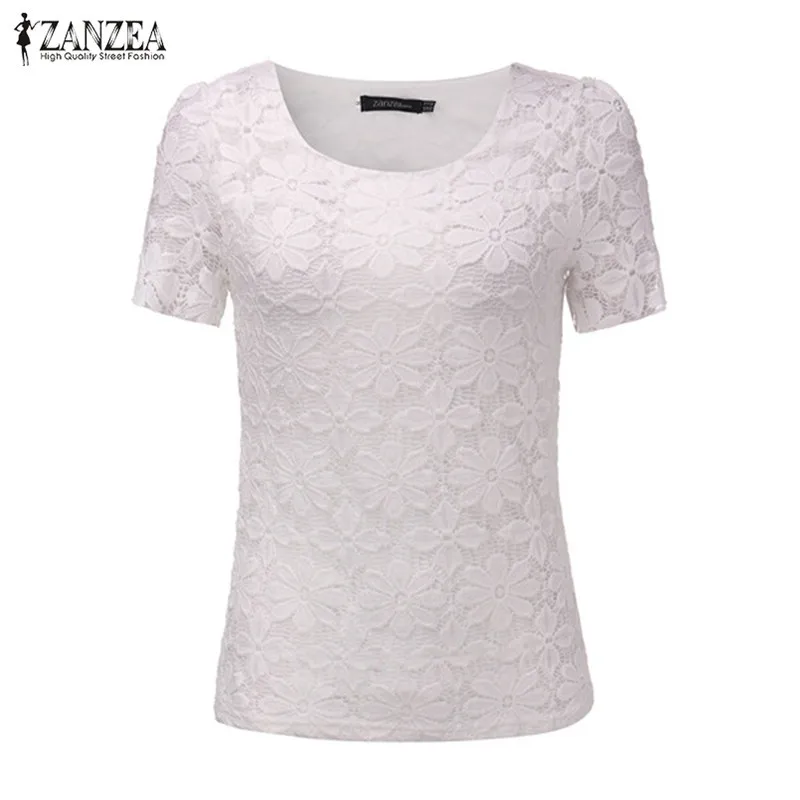 Женская кружевная блузка с цветочным принтом элегантная повседневная